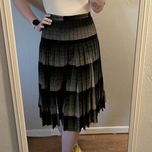 1950s Vintage Pendleton Turnabout green plaid pleated skirt